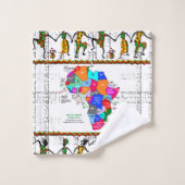 Badkamer handdoek sets Afrikaanse kaart (Wasdoekje)