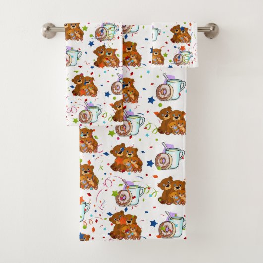 Badkamer Handdoek Sets Bloemen Teddy Beer (Insitu)