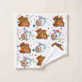 Badkamer Handdoek Sets Bloemen Teddy Beer (Wasdoekje)