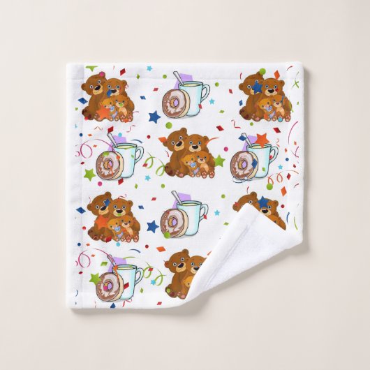 Badkamer Handdoek Sets Bloemen Teddy Beer (Wasdoekje)