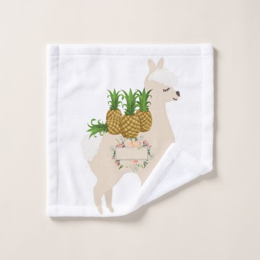 Badkamer handdoek sets bloemenfruit lama (Wasdoekje)