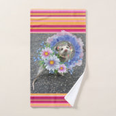 Badkamer handdoek sets bloemenstreep opossum (Handdoek)