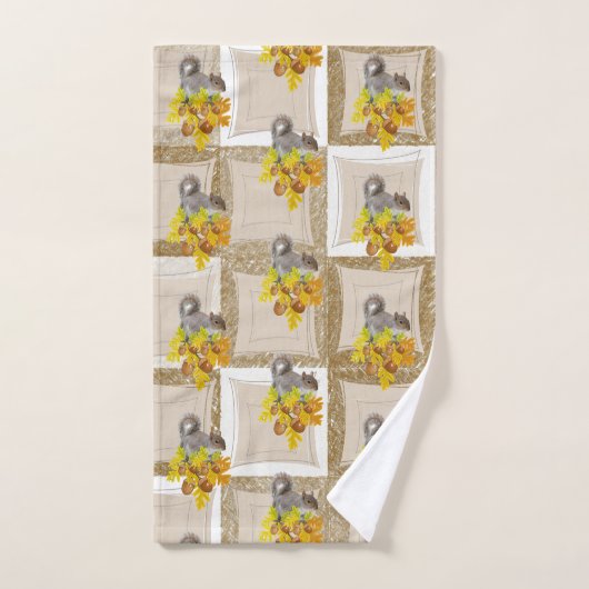 Badkamer handdoek sets bruine eekhoorn eikels (Handdoek)