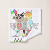Badkamer handdoek sets Happy Birthday Possum taart (Wasdoekje)