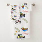 Badkamer handdoek sets held fiets auto vliegtuig (Insitu)