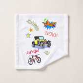 Badkamer handdoek sets held fiets auto vliegtuig (Wasdoekje)