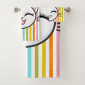 Badkamer Handdoek Sets Kat Muis Kaas Streep (Insitu)