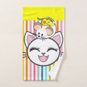 Badkamer Handdoek Sets Kat Muis Kaas Streep (Handdoek)