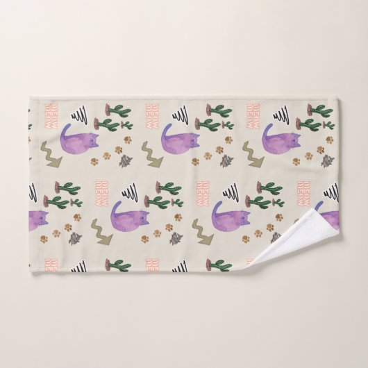 Badkamer handdoek sets kat vis cactus (Handdoek)