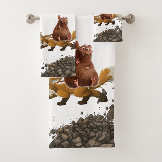 Badkamer handdoek sets muis vos worm (Insitu)