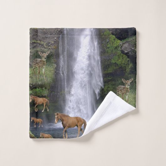 Badkamer handdoek sets paarden (Wasdoekje)