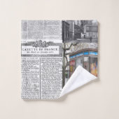 Badkamer handdoek sets Parijs Frankrijk Krant (Wasdoekje)