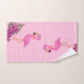 Badkamer handdoek sets roze flamingo bloemen (Handdoek)