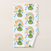 Badkamer handdoek sets slang regenboog bloemen (Handdoek)
