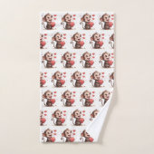 Badkamer Handdoek Sets Valentijns Aap Rode Hart (Handdoek)