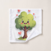Badkamer Handdoek Sets Valentijnsdag Boom Rode Har (Wasdoekje)