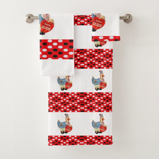 Badkamer Handdoek Sets Valentijnsdag Eend Vintage (Insitu)