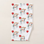 Badkamer handdoek sets Valentijnsdag harten Sneeuw (Handdoek)