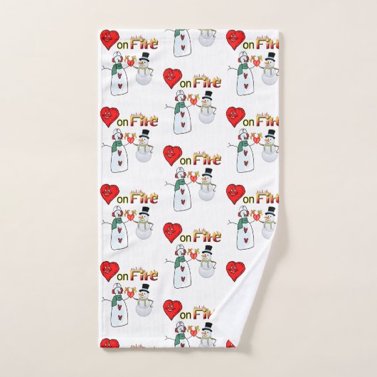 Badkamer handdoek sets Valentijnsdag harten Sneeuw (Handdoek)