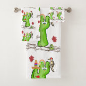 Badkamer handdoek sets vogel cactus (Insitu)