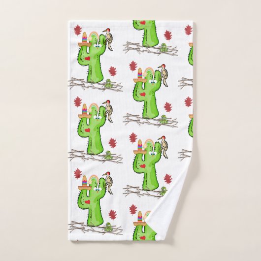 Badkamer handdoek sets vogel cactus (Handdoek)