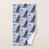 Badkamer handdoek sets wolven (Handdoek)