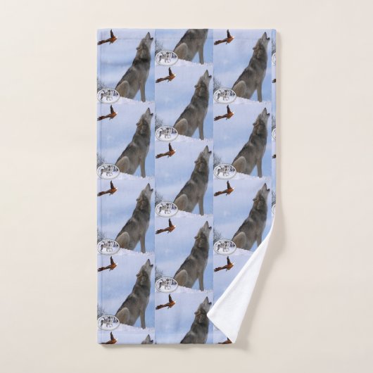 Badkamer handdoek sets wolven (Handdoek)