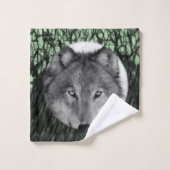 Badkamer handdoek sets wolven (Wasdoekje)