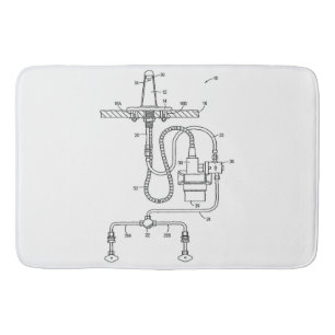 Badkamer loodgieterswerk Patent Print Badmat