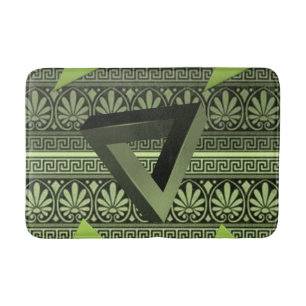 badkamer met groene aztec badmat