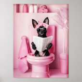 Badkamer Mini Pinscher Print Grappige Poster Grapp (Voorkant)