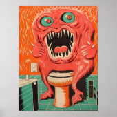 Badkamer Muur Kunst Printbare Monster Poster Afdru (Voorkant)