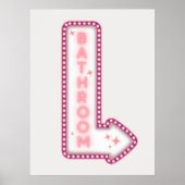 Badkamer Neon Modern Retro Sign Poster (Voorkant)