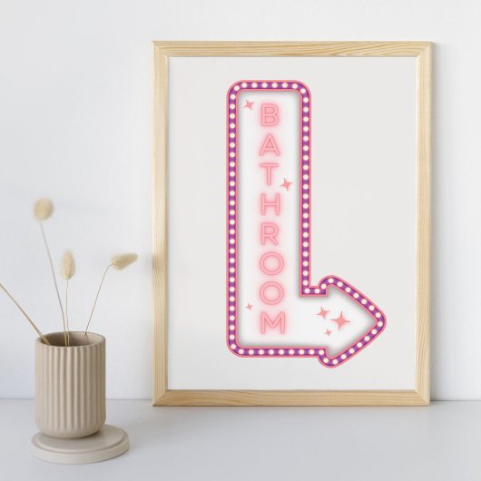 Badkamer Neon Modern Retro Sign Poster
