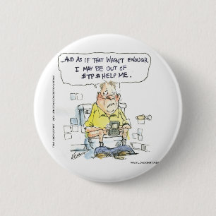 Badkamer Niet Voor Sociaal Netwerken Funny T-shirt Ronde Button 5,7 Cm