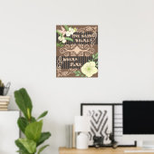 Badkamer Ontspannen in het Bad Bruin Bloemen Poster (Thuiskantoor)