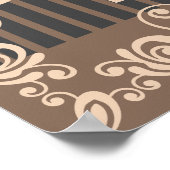 Badkamer Ontspannen in het Bad Bruin Bloemen Poster (Hoek)