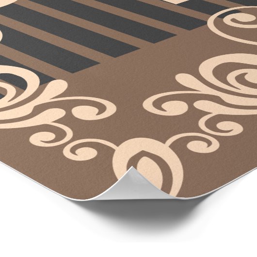 Badkamer Ontspannen in het Bad Bruin Bloemen Poster (Hoek)