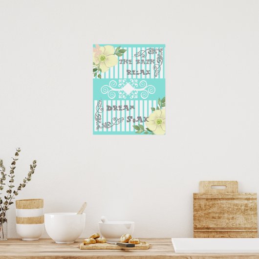 Badkamer Ontspannen in het bad Poster (Keuken)