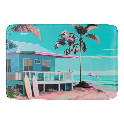 Badkamer strand thema badmat (Voorkant)