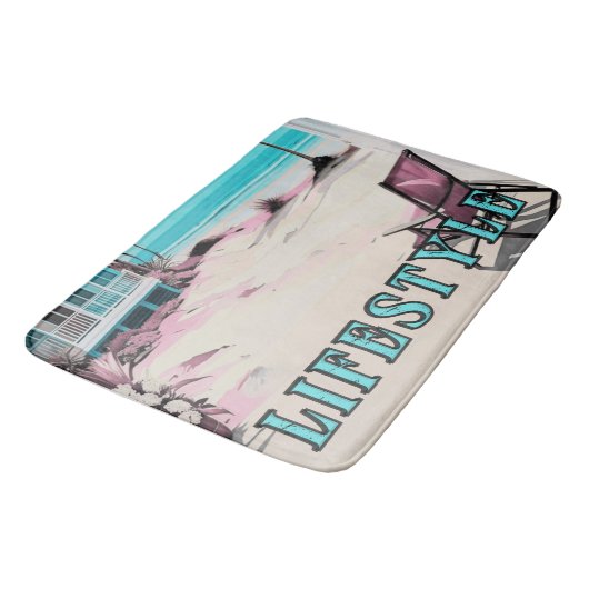 Badkamer strand thema badmat (Gekanteld)