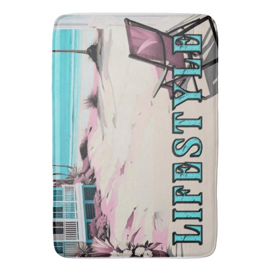 Badkamer strand thema badmat (Voorkant Verticaal)