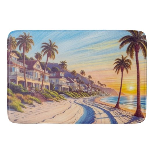 Badkamer strand thema badmat (Voorkant)