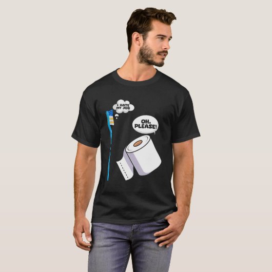 Badkamer Toilet Borstel Toilet Papier Restroom Poo T-shirt (Voorkant volledig)