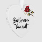 Badkamer vacant/verloofde rode roos ornament (voorkant)