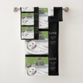 Badkamer wastafel witte kat bad handdoek (Insitu)