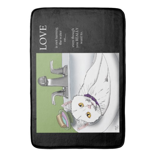 Badkamer wastafel witte kat badmat (Voorkant Verticaal)