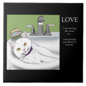 Badkamer wastafel witte kat tegeltje (Voorkant)