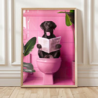 Badkamer Zwarte Labrador Print Grappige Posters Ho