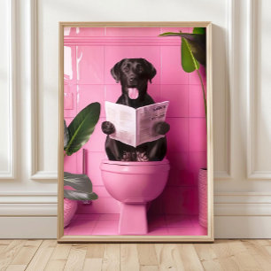 Badkamer Zwarte Labrador Print Grappige Posters Ho